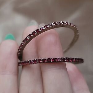Garnet Hoop Earrings